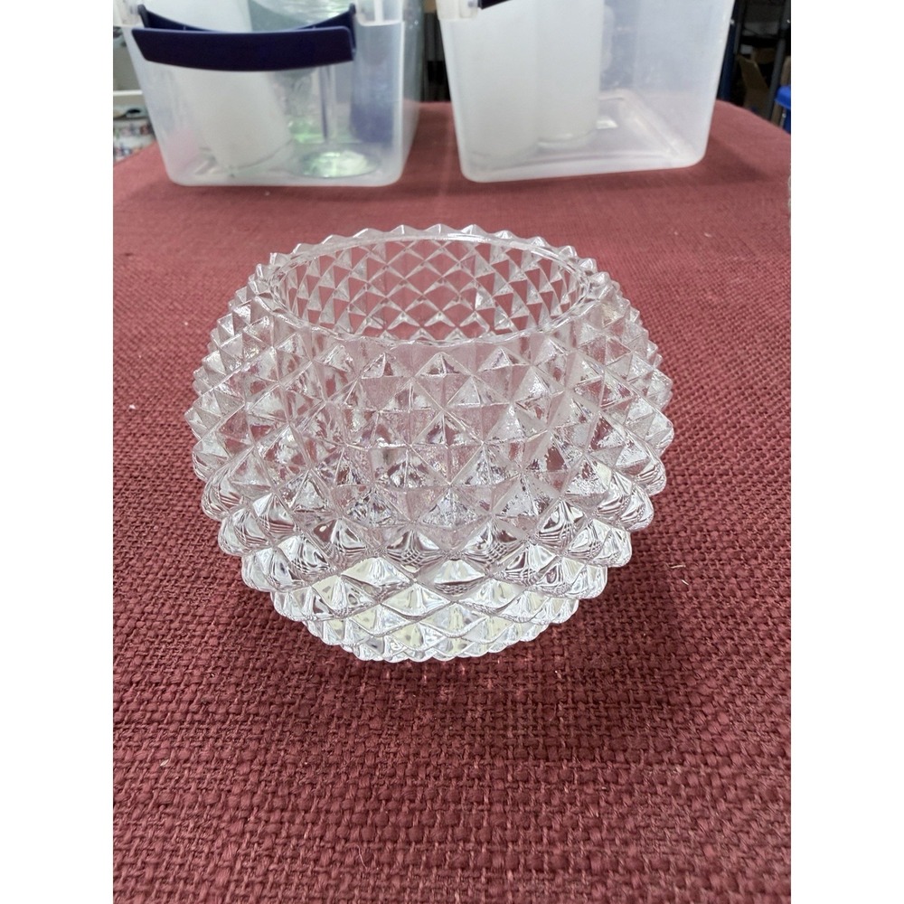 24% Lead Crystal By Goebel Diamond Cut Candle Holder